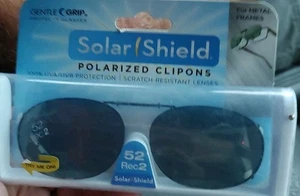 Solar Shield Sonnenbrille polarisiert Clip On 52 Rec2, grau Clipon Metallgestell neu - Bild 1 von 3