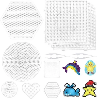 10er Perlenplatteset Bgelperlen  Lochkartenset groe Schablonen - Bild 1 von 4