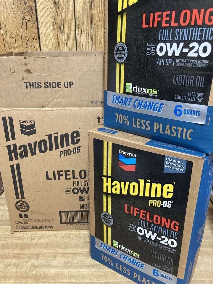 2 Pack 6 Quarts Havoline Lifelong 0W-20 Full Synthetic Motor Oil New Foto 1 de 4