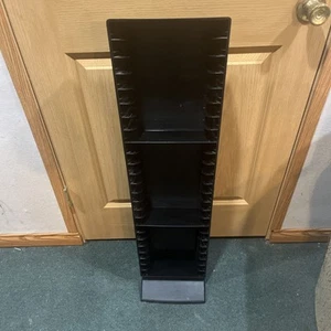 Vintage Laserline 25 VHS Tape Tower Storage Rack Black Plastic - Picture 1 of 7