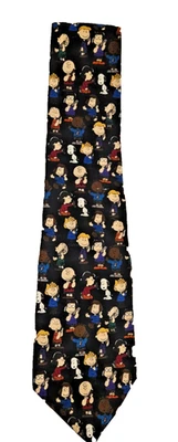 Corbata marrón Peanuts Snoopy Charlie - My People Will Call Your People - 100 % seda Foto 1 de 2