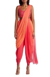 $570 - SANI Asra Embroidered Dhoti Set in Sunset Ombre Size 2 - Picture 1 of 7