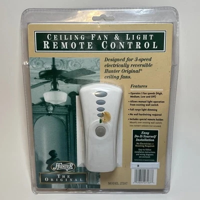 Hunter 27187 Original Ceiling Fan Light Remote Control (New, Sealed) - Image 1 of 3