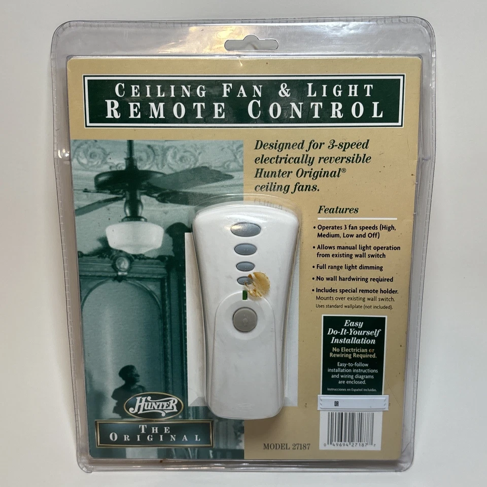 Hunter 27187 Original Ceiling Fan Light Remote Control (New, Sealed) - Image 1 of 3