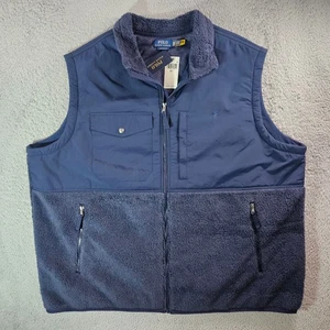 $198 NEW Polo Ralph Lauren Vest Men 4XLT Tall Performance Full Zip Classic Navy - Picture 1 of 12