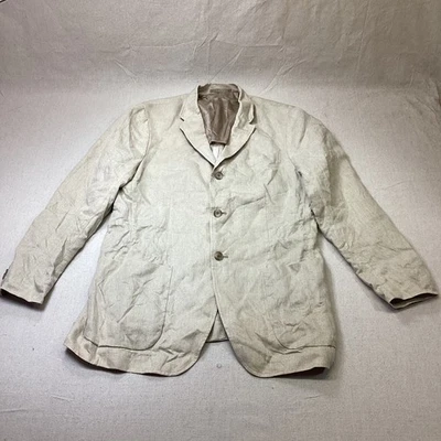 Uniqlo Blazer Mens Extra Large Unstructured Sport Coat 100% Linen Cream - Image 1 of 4