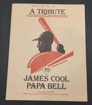 1987 JAMES COOL PAPA BELL Signed Program-HALL OF FAME-NEGRO LEAGUES-JSA - Image 1 of 4