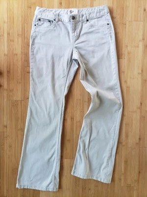 SO Juniors Chinos 米色靴型弹力低腰 11 码平均 W32xL31.5  — 第 1/4 张图片