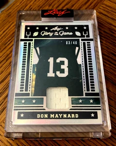 2025 Leaf "Glory of the Game" DON MAYNARD Game Used Jersey Holo Silver #D /40 SP - Bild 1 von 2