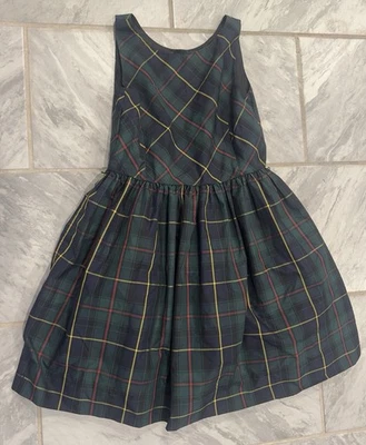 Polo Ralph Lauren Girls 16 Holiday Dress  Green Plaid Christmas (Missing belt) - Image 1 of 4