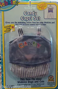 AT CANDY CAPRI SET pantaloni superiori adatti alla maggior parte degli animali domestici WEBKINZ gatto cane nuovo CODICE abbigliamento - Foto 1 di 3