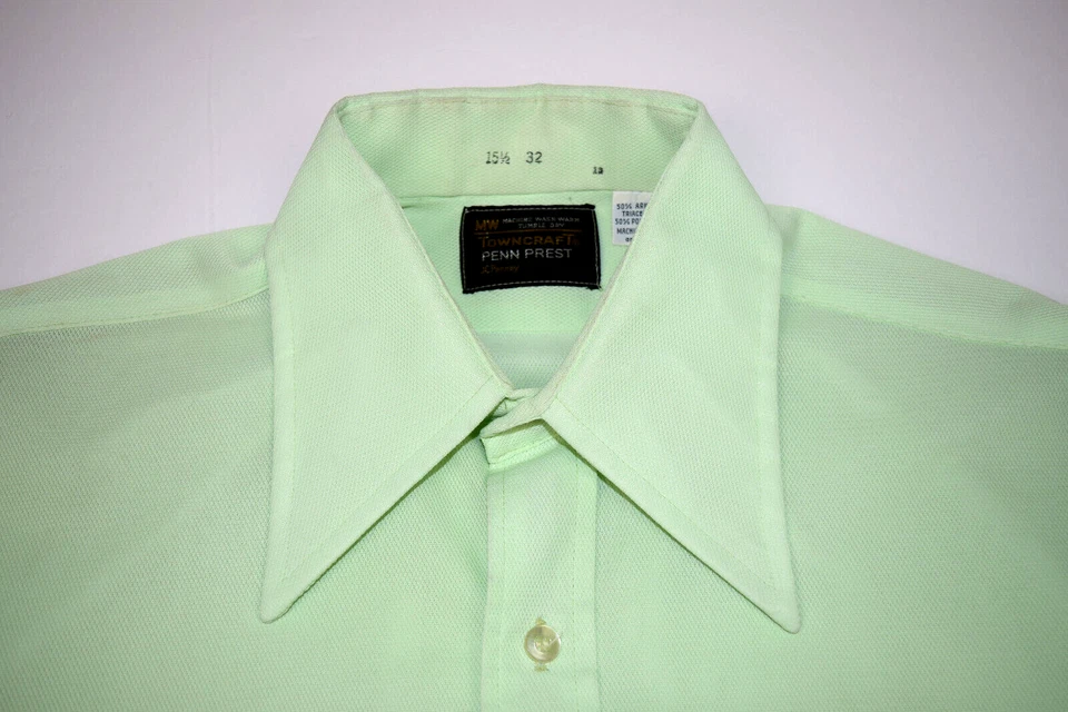 Camisa Towncraft Vintage Talla M/L Años 70 1 Bolsillo Pálido Aguacate Cobín Especial Foto 1 de 4