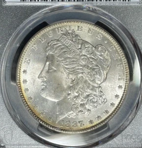1887 MORGAN SILVER DOLLAR ~ PCGS MS 64 ~BEAUTIFUL COIN~ REF# - Picture 1 of 4