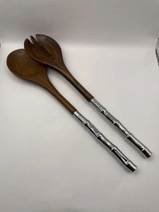 Set di utensili per insalata in legno manico per insalata miscelatore cucchiaio forchetta - Foto 1 di 18