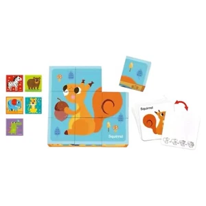 Six Animal Wooden Block Puzzle – 15 Piece Educational Toy - Picture 1 of 1