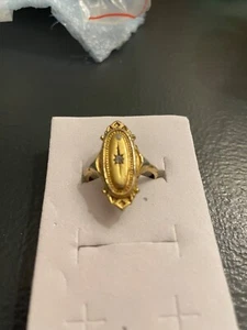 Vintage Avon GoldElongated KensingtonRing Rhinestone 6.5 to 7 - Picture 1 of 5