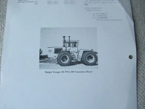 Datos de resultados de pruebas de tractor Nebraska #1402 tractor Steiger Cougar III PTA 280 - Imagen 1 de 3
