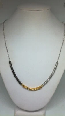 Collana argento donna DODO STYLE PEPITE RODIATE DORATE BRUNITE CM 47 - Immagine 1 di 3