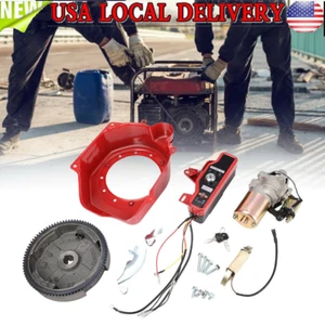 For Honda GX160 Electric Start Kit Starter Motor FlyWheel Ignition Box Fan Cover - Picture 1 of 24