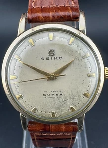Seiko Super Herren Handaufzug Gold Filled Gehäuse Gold Zifferblatt 32mm 17j Uhr 13009 - Bild 1 von 15