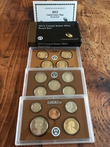 2012 US Mint Clad 14 Coin Proof Set In Box w/ COA, State Quarters - Picture 1 of 6