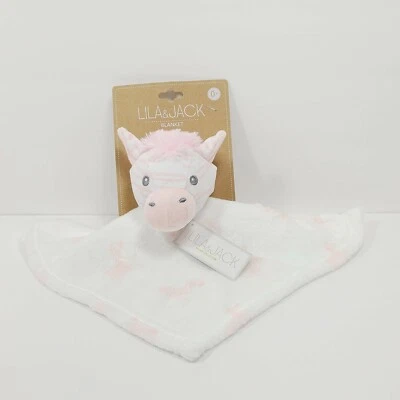 Manta de Seguridad Lila & Jack Cebra Blanca Rosa Bebé Niña Safari Lovey Lovie  Foto 1 de 4