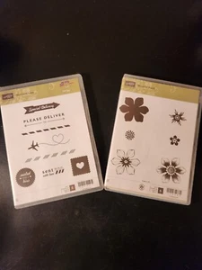 Stampin Up 2 Sets Of Open Unused Rubber Stamps Sent With Love Beautiful Bunch - Picture 1 of 4