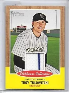 TROY TULOWITZKI 2011 TOPPS HERITAGE CLUBHOUSED COLL. GAME USED NADELSTREIFEN TRIKOT - Bild 1 von 1