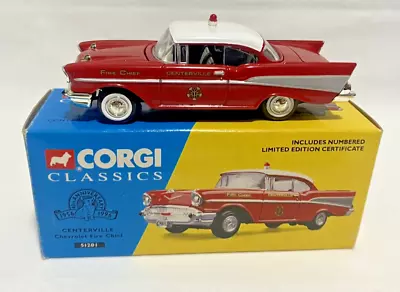 Corgi Classics #51201 CHEVROLET BELL AIR CENTERVILLE FIRE CHIEF LTD EDITION 1:43 - Image 1 of 4