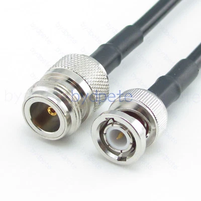 BNC male plug to N-Type female jack RF RG58 RG58/U Coax Coaxial cable Any Long - Image 1 of 4