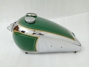 BSA C10 C11 250cc STEEL GREEN PAINT CHROMED PETROL FUEL GAS TANK + SMITH SPEEDO - Bild 1 von 22