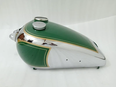 BSA C10 C11 250cc STEEL GREEN PAINT CHROMED PETROL FUEL GAS TANK + SMITH SPEEDO — 第 1/4 张图片