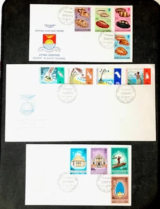 3 Gilbert & Ellice Islands FDCs 1975 Pre-Separation LIVING COWRIES, Names, XMAS - Picture 1 of 10