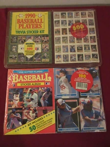 (2)1990 MLB Baseball Players Trivia 600 Sticker Complete Set & 1990 100 STICKER - Picture 1 of 22