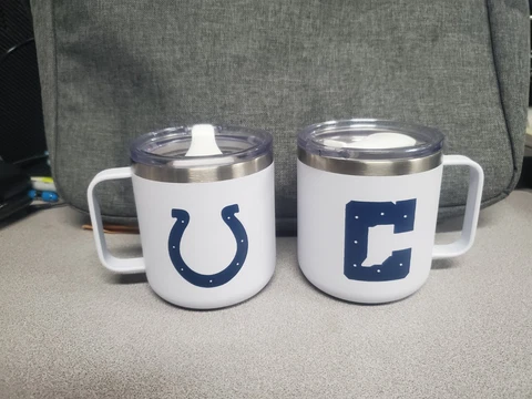(2) Indianapolis Colts Season Tix Issued Insulated Mug With Lid Cover