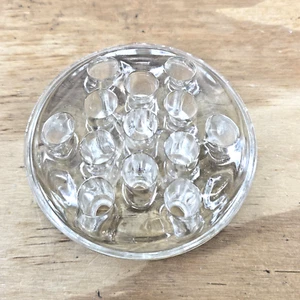 Vintage Large Glass Flower Frog 13 Hole 5" Wide 2" High - Picture 1 of 5