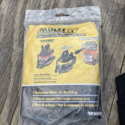 NUEVO PAQUETE DE 3 FILTROS DE REPUESTO MULTI-AJUSTE CABEZA DE CUBO STINGER HUSKY Recogida en seco Foto 1 de 4