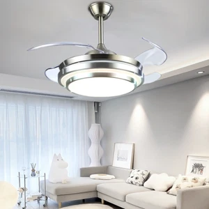 42" Modern LED Chandelier Remote 6-Speed Ceiling Fan Light Reversible Blades - Picture 1 of 12
