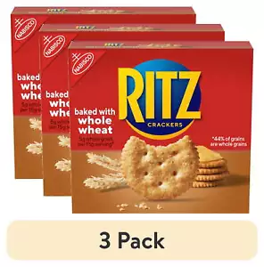 (3 pack) RITZ Whole Wheat Crackers, 12.9 oz - Picture 1 of 11
