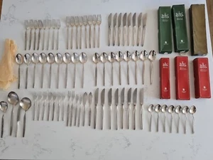73 X WMF Silver Plated Zurich Cutlery Canteen Vintage Set mid century art deco - Picture 1 of 10