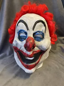 Clown Mask Halloween Latex Adult Clown Mask Creepy Scary Red Nose - Picture 1 of 6