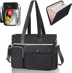 Estarer Women Teacher Tote Bag 2Pcs with File Organiser, 15.6''Laptop Work Bag w - Picture 1 of 6