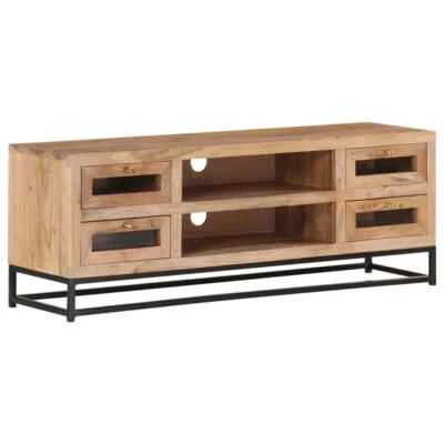 TV Stand 43.3"x11.8"x15.7" Solid Wood Acacia vidaXL - Image 1 of 4