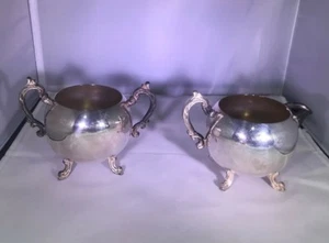 Set Of Vintage F B Rogers Silver Company Tea And Coffee Dish Silverplate Plate - Picture 1 of 12