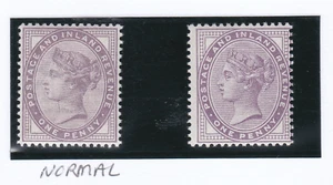 Sg170 Die 1 14 dot 1d Lilac single 1st printing in reddish lilac 2078 U/M scarce - Picture 1 of 3