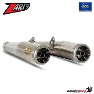 Coppia Scarichi Zard acciaio omologato per Moto Guzzi V7 Special/Stone - Picture 1 of 5