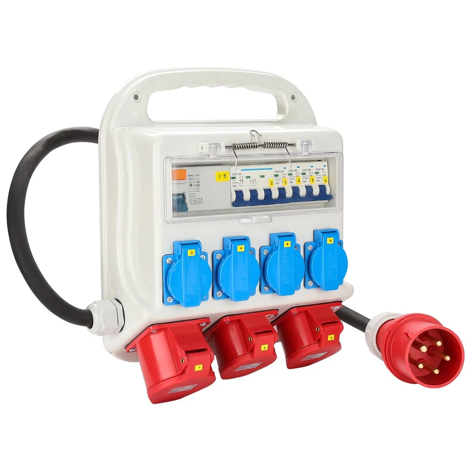 SOL-TEC 230V Stromverteiler CEE Baustromverteiler Kraftstrom Starkstrom Verteiler 32/16A