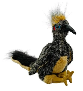 Folkmanis Plush Roadrunner Hand Puppet Bird Black Tan Feather Tail 10” Retired - Picture 1 of 12