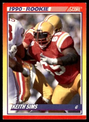 1990 Score #648 Keith Sims Rookie Miami Dolphins - Image 1 of 2