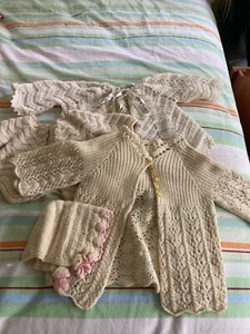 4 Piece Vintage Knit Items For Baby Or Doll - Picture 1 of 5